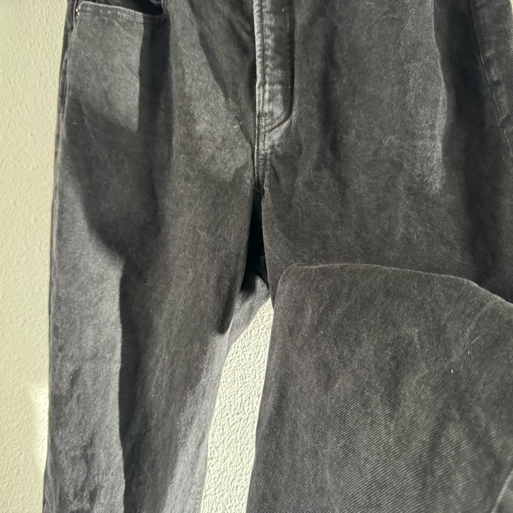 OLD NAVY Sky-Hi Straight Jeans Size 12 Extra High Rise Black Raw Hem Button Fly - Picture 9 of 16